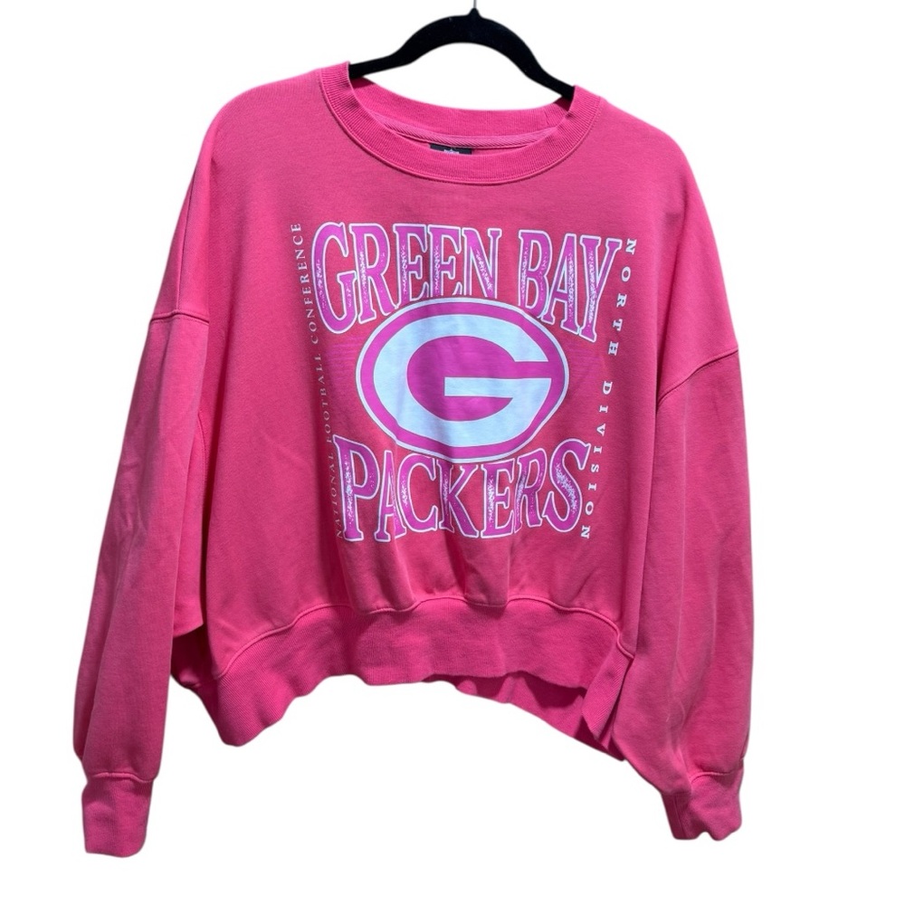 New Era Women’s Green Bay Packers Pink Tech Crew Pullover Sweatshirt XL